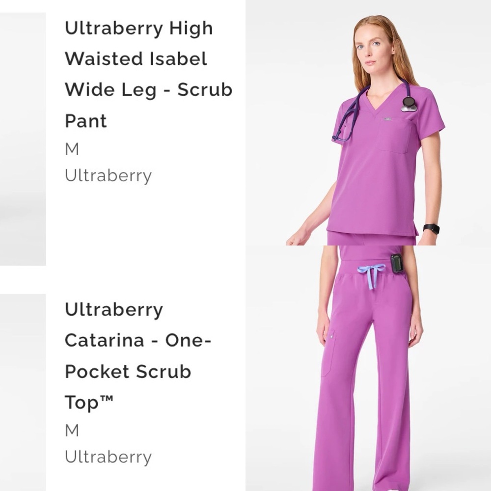 Figs Ultraberry Scrub Set M NWOT